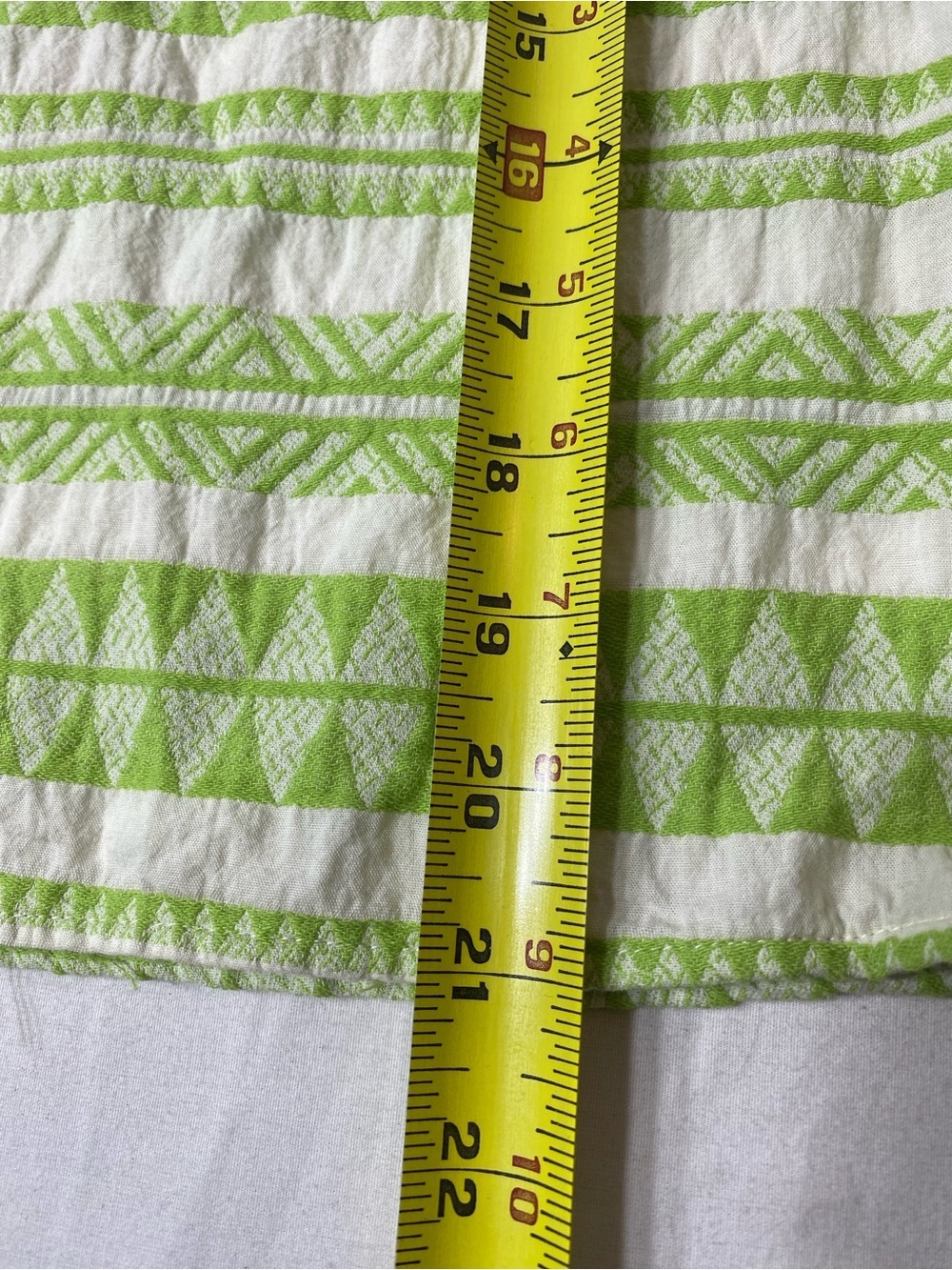 Anthropologie Amadi Green Geometric Puff Sleeve Cotton Blouse Size Medium - Picture 5 of 8